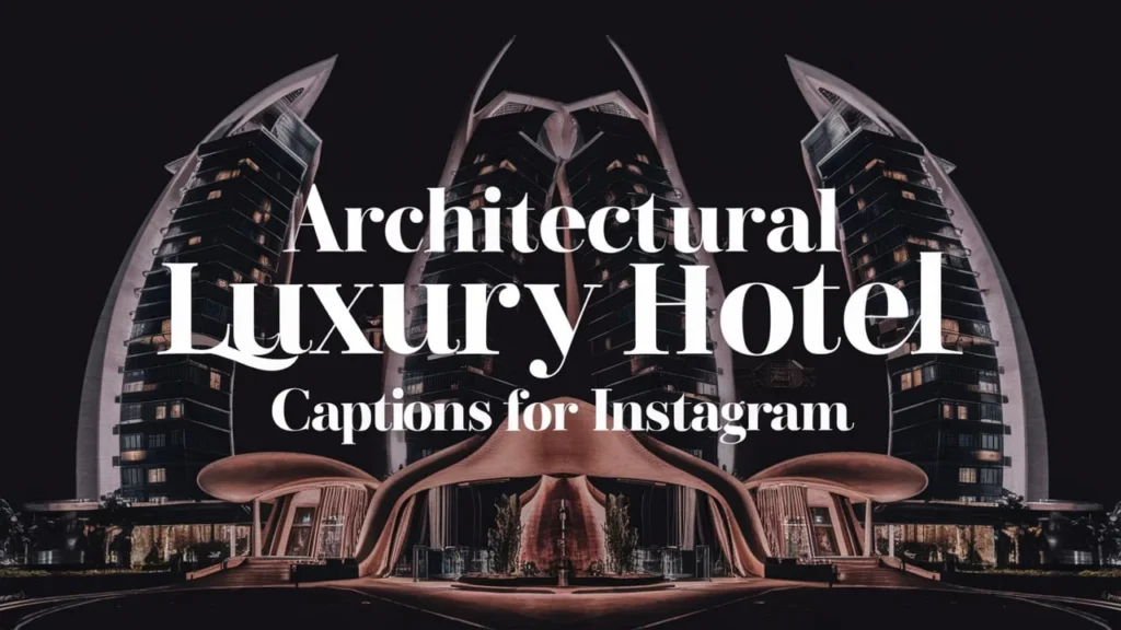 Architectural Luxury Hotel Captions for Instagram